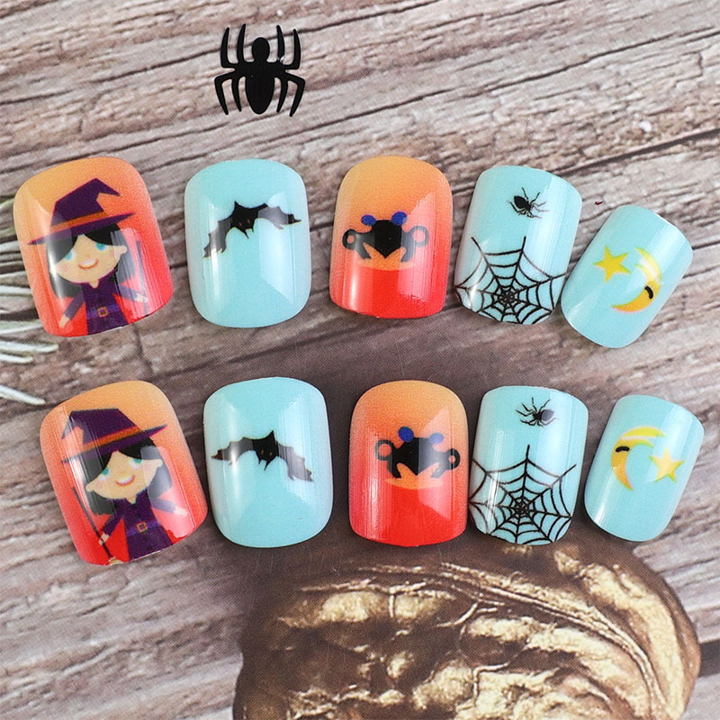 Transfronterizos amazonas usas uñas Halloween esmalte de uñas brujas cabeza de araña tela de araña usas pegatinas de uñas