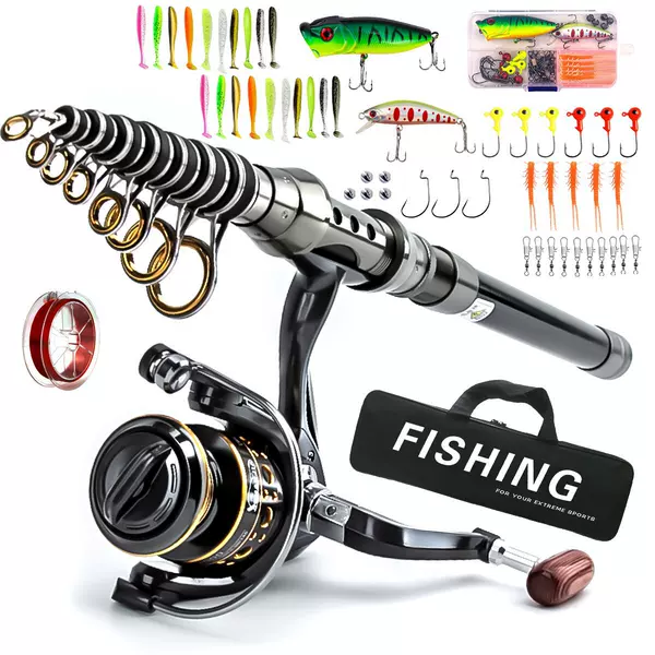 Carbon fiber sea fishing rod short section portable travel road rod throwing rod fishing gear suit cross-border wholesale