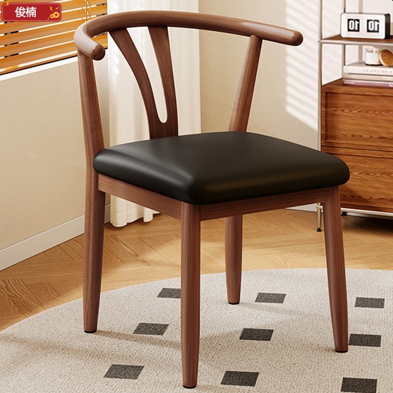 Silla de comedor doméstica china retro nueva silla de estilo chino sala de alquiler taburetes de respaldo simple mesa de comedor de metal silla de cuerno