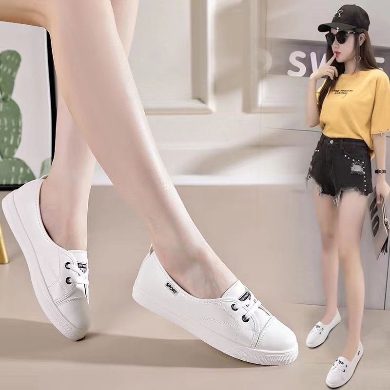 Summer breathable white sneakers low-cut