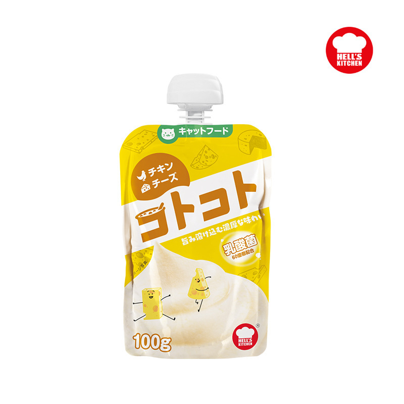 Sabor a queso de pollo para gatos adultos 100g (12 en toda la caja, 60 en toda la caja)