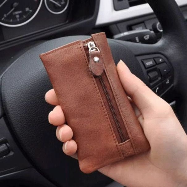 Men's Key Bag Large Capacity Simple Key Bag Card Holder Two-In-One Key Bag Mini Compact Key Bag Home