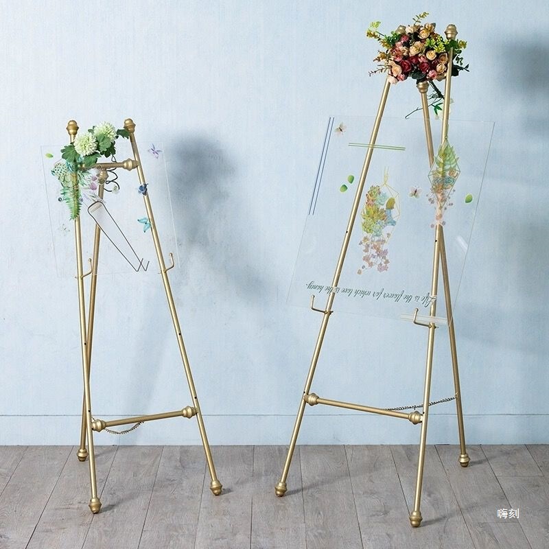 Iron Art European-Style Oil Painting Stand Display Stand Welcome Stand Picture Frame Floor Stand Photo Wedding Painting Nail Art Holder