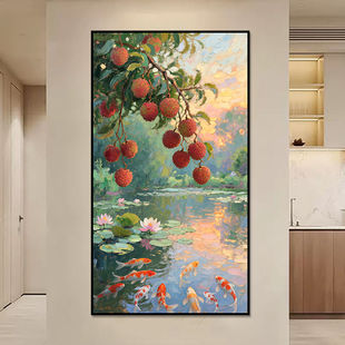 Hand-Painted Oil Paintings, Everything Goes Well, Decorative Paintings, Entrance Paintings, Landscape Paintings, Restaurant Crystal Porcelain Spray Paintings, Corridor Fish Paintings
