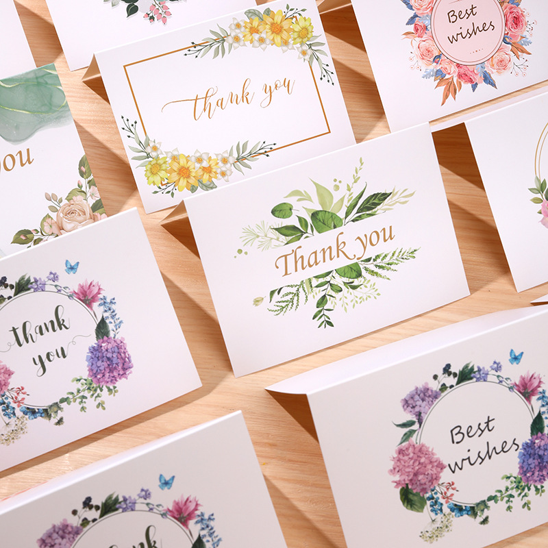 Fleurs transfrontalières Amazon THANK YOU Merci pour la bénédiction de la carte de voeux pliée papier kraft blanc enveloppe scellée
