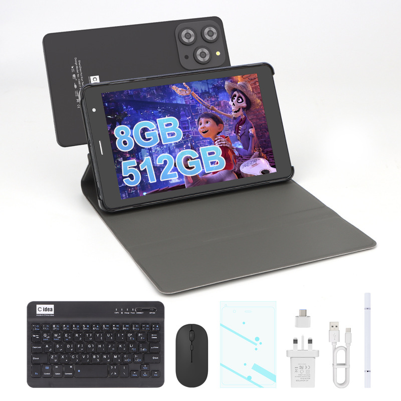 C Idea 8inch New Business Tablet, Android Card-Insertable Work and Study Tablet, Dual Camera - Black