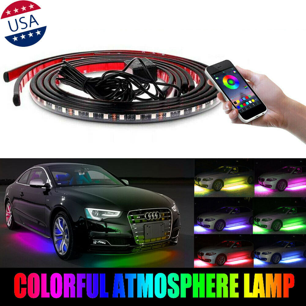Controles por teléfono móvil rgb automóvil debajo del cuerpo luz de neón chasis lámpara de chasis lámpara de pie lámpara de atmósfera