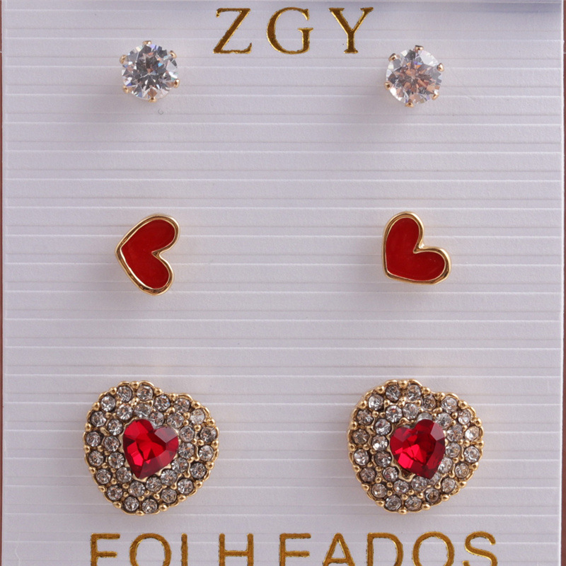 Fashion pearl alloy love earrings setpicture2