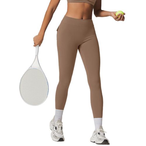 Workwear Pocket Yoga Pants High Elastic High Waist Lift Hip Tight Nudable Quick-Dry Sports Running Fitness Trousers