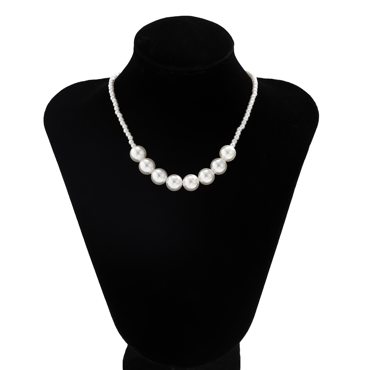 Retro Geometric Imitation Pearl Plating Necklace