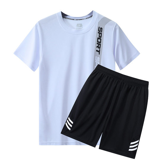 Couple suit Men's and Women's Fitness Short-sleeved Quick-drying Sports suit Summer Leisure Outdoor Breathable plus size Men's Sports