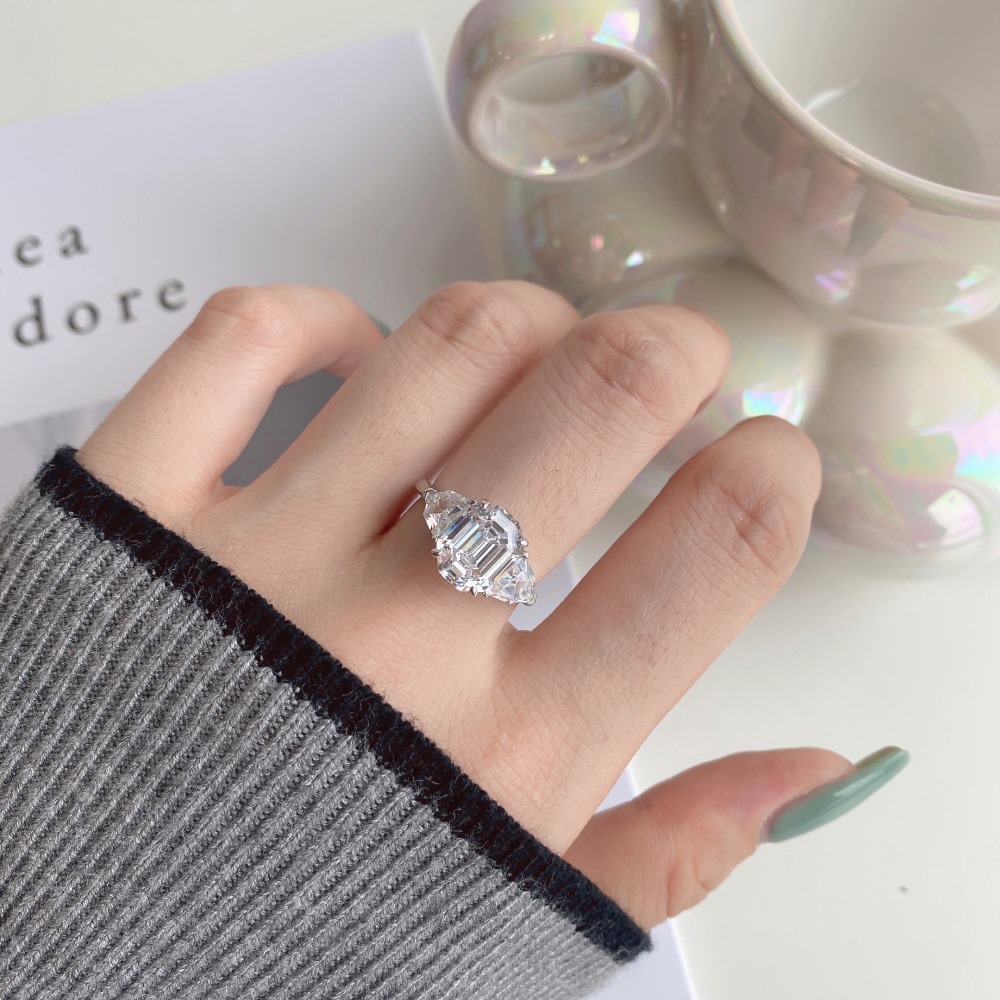 Fashion Geometric Sterling Silver Plating Zircon Rings