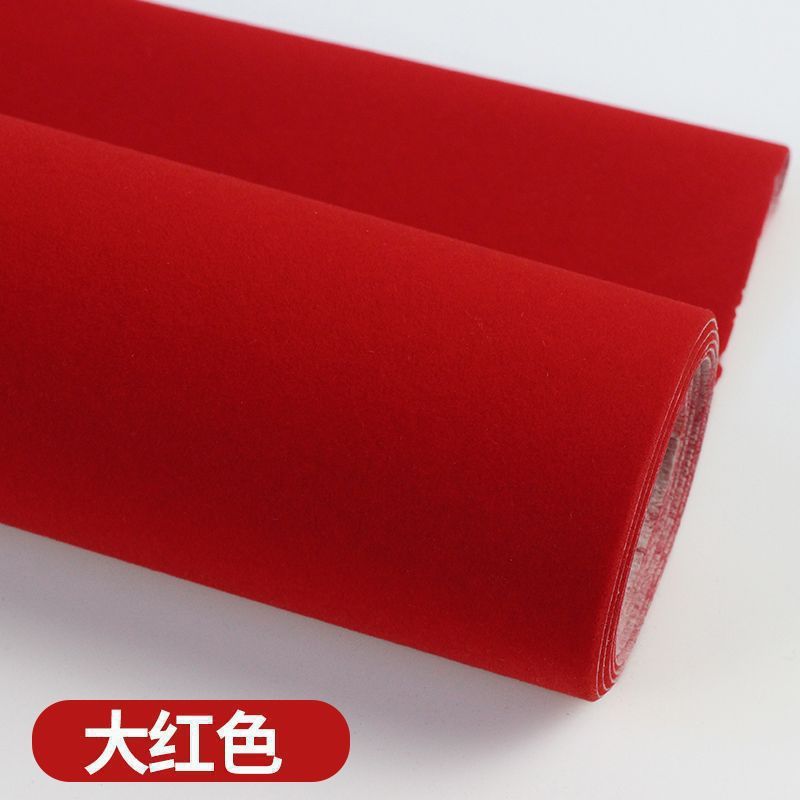 加厚背胶自粘绒布黑色加密不干胶植绒布料带胶柜台绒布黑绒布展示|undefined