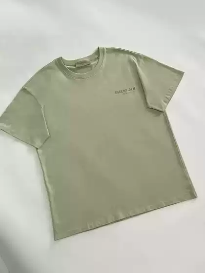 Fog Multi-Line Heavyweight T-Shirt Basic Logo Flocking High Street Loose Short-Sleeved T-Shirt Casual Cotton T-Shirt for Men and Women Trendy
