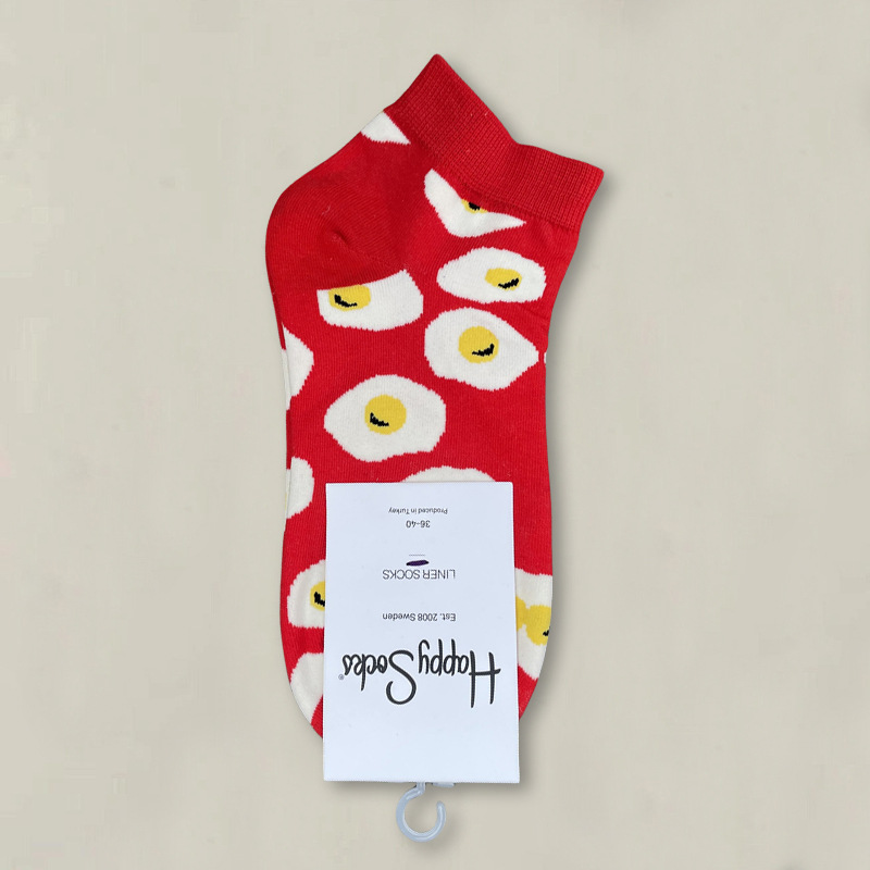 HappySocksハイスキンのショートソックスの漫画の浅い口の低い女性のスウェーデンのファッションのタイプのソックスの春夏のカラー
