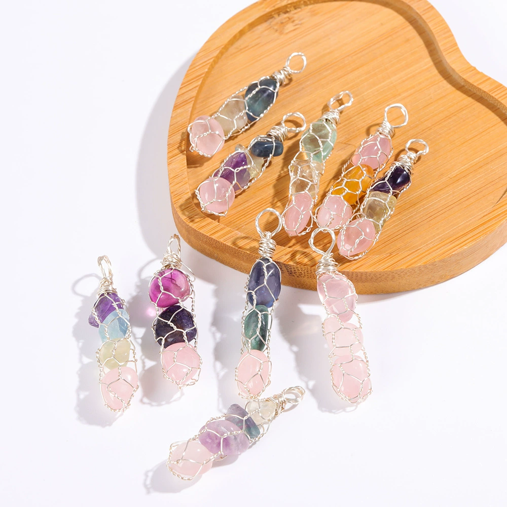 Natural water, crystal, pendant, accessory, natural ore, European style, handmade