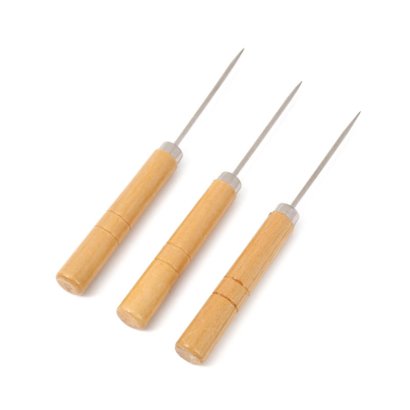 Производители непосредственно поставляют кожаную перфорированную деревянную ручку шило ручной DIYP аксессуары тысячи сквозных обуви перфорированные шило позиционирования