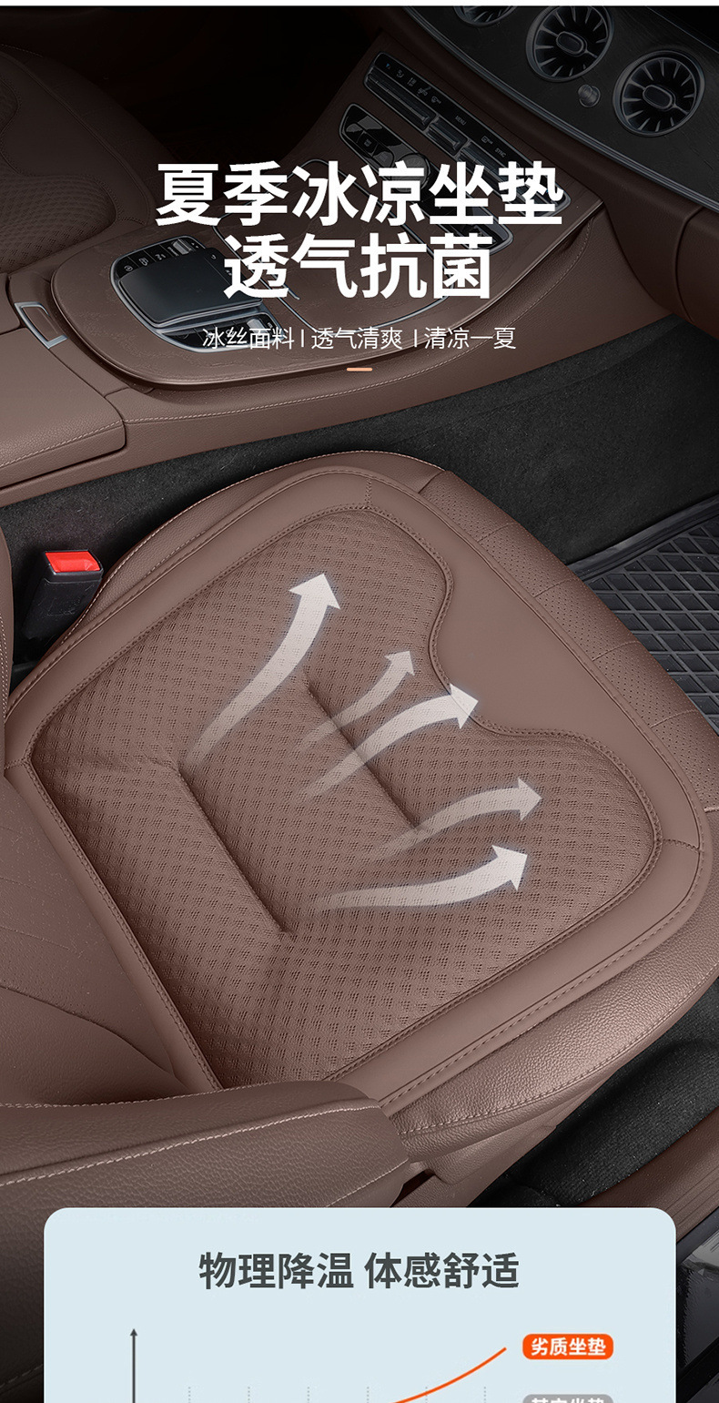 Ola Car Seat Cushion Black Cat/White Cat Good Cat Lightning Cat Ballet Cat/Iq Car Ventilated Breathable Cushion Ice Silk
