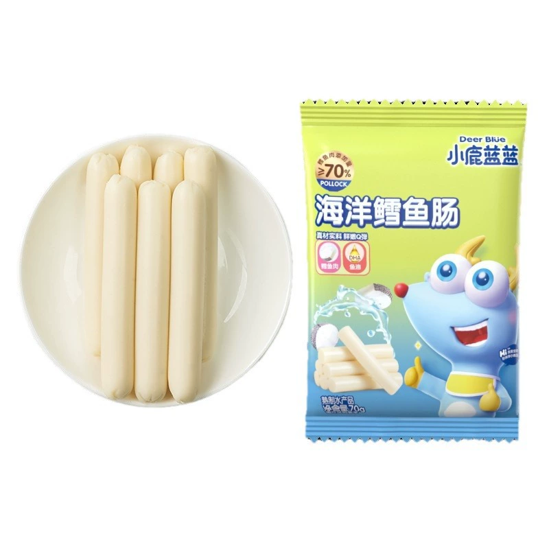 小鹿蓝蓝 Guanqi genuine snacks added prebiotics cod sausage deep sea cod sausage children's snack brand