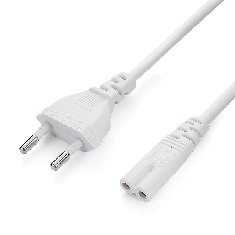 Estándar europeo 8-cola cable de alimentación Cable de enchufe de dos ronda enchufe de CA cable de alimentación Monitor de Audio cable de alimentación