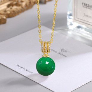 12-14MM Bead Champagne Gold Purple Pink Demon Purple Imitation Pearl Pendant Zircon Necklace Female Temperament Clavicle Chain
