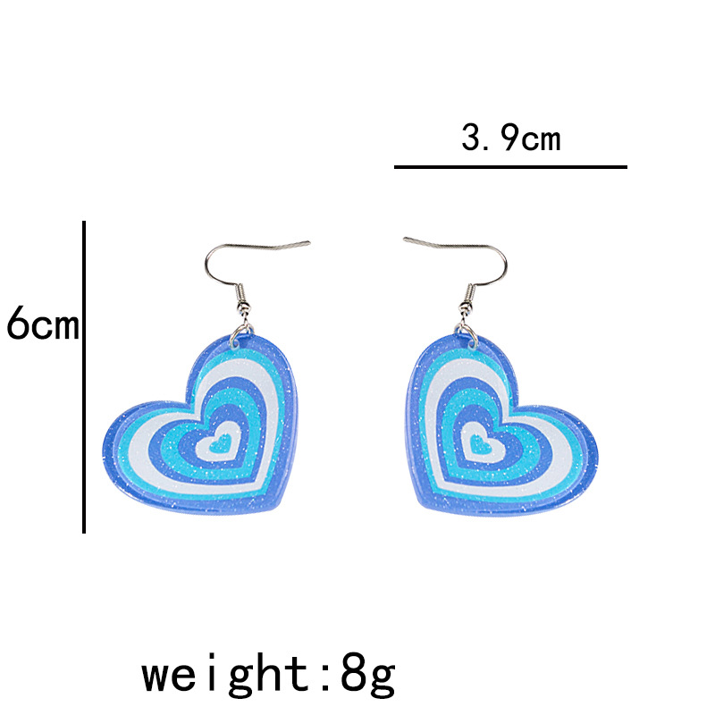 11g Weight 0.03µm-0.05µm Gold Plating Thickness 1 Pair Casual Ethnic Style Round Heart Shape Flower Plating Acrylic Drop Earrings