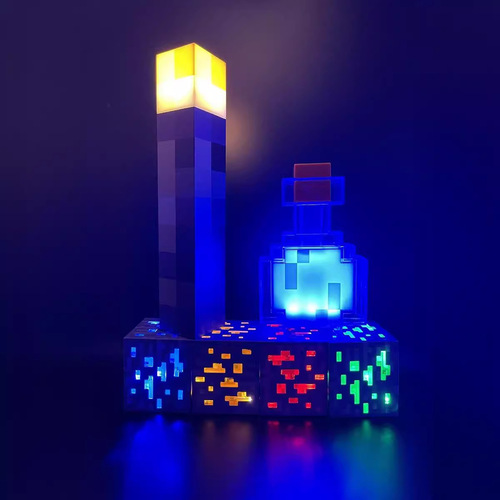 Minecraft Creative Glowing Torch Lamp Ore Potion Bottle Indoor Atmosphere Light Decoration Night Light Toy Gift
