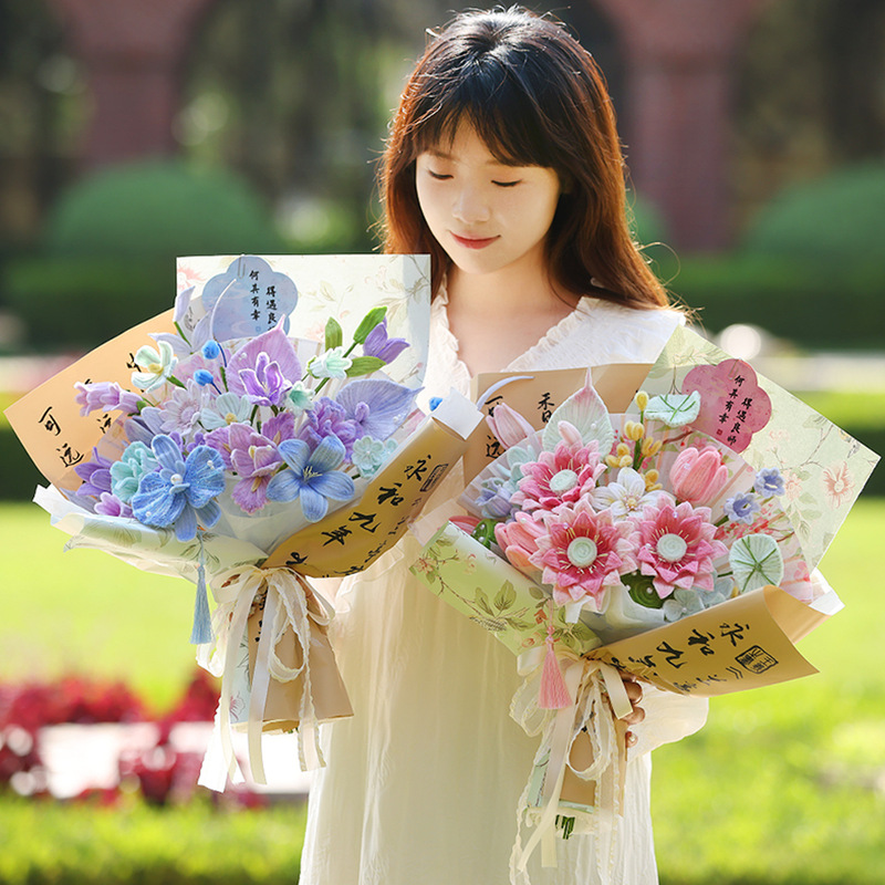 扭扭棒古风花束教师节送老师礼物创意手工编织diy材料包仿真花|undefined