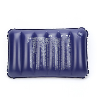 Factory Sell PVC Flocking Inflatable Pillow Travel Convenient Pillow Outdoor Camping Train Aircraft Waist Cushion Leather Pillow