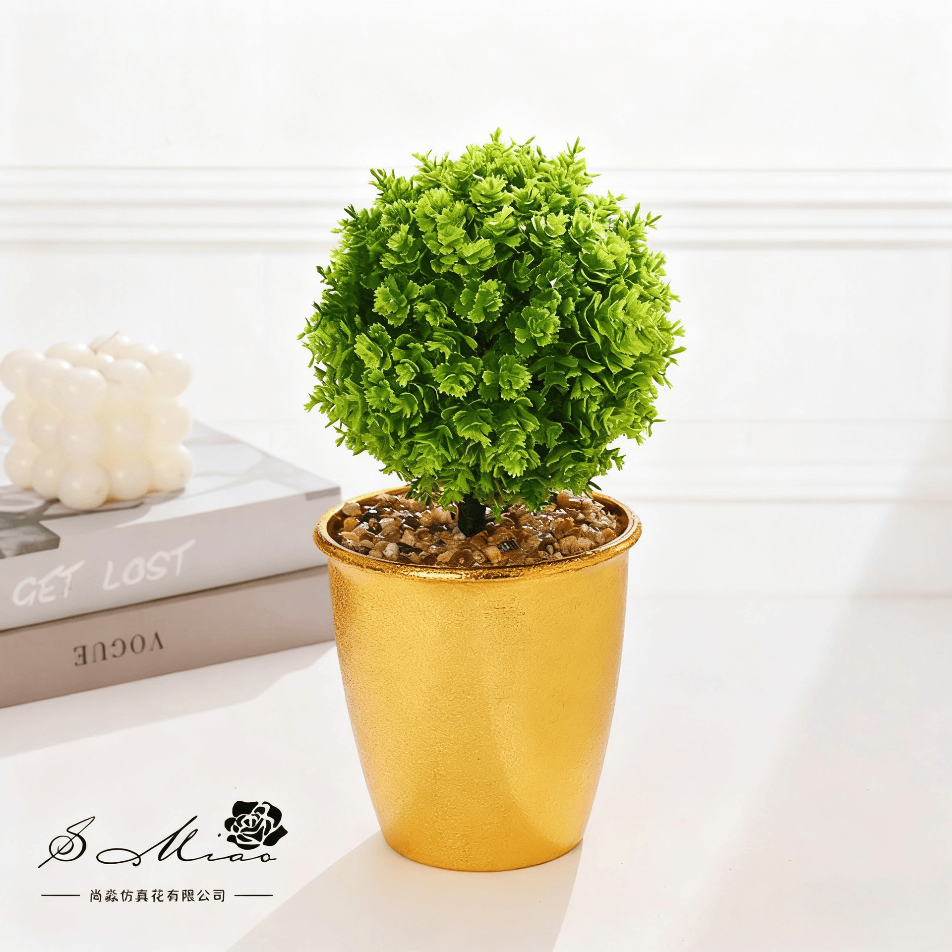 Flor falsa estilo pastoral bola de hierba pequeña flor de simulación bonsai decoración creativa flor de moda plantación verde artificial simulación maceta