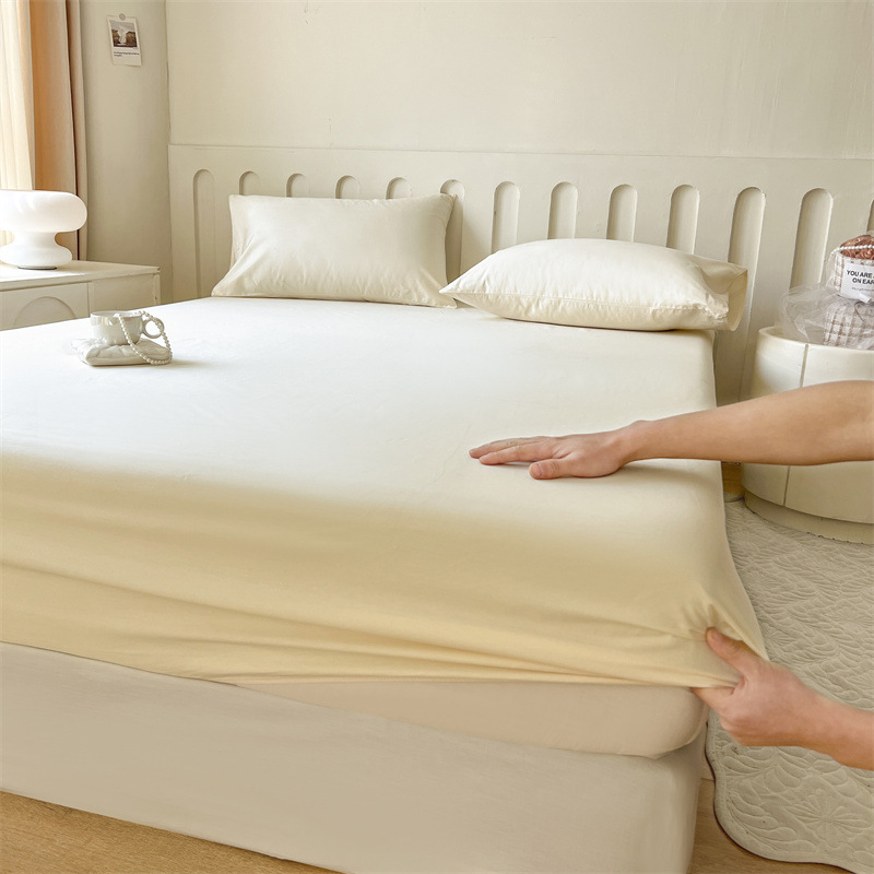 Cama de clase A para madres y bebés una sola capa de cama de cuatro estaciones de color sólido universal cubierta de cama desnuda cubierta de algodón protector contra el polvo