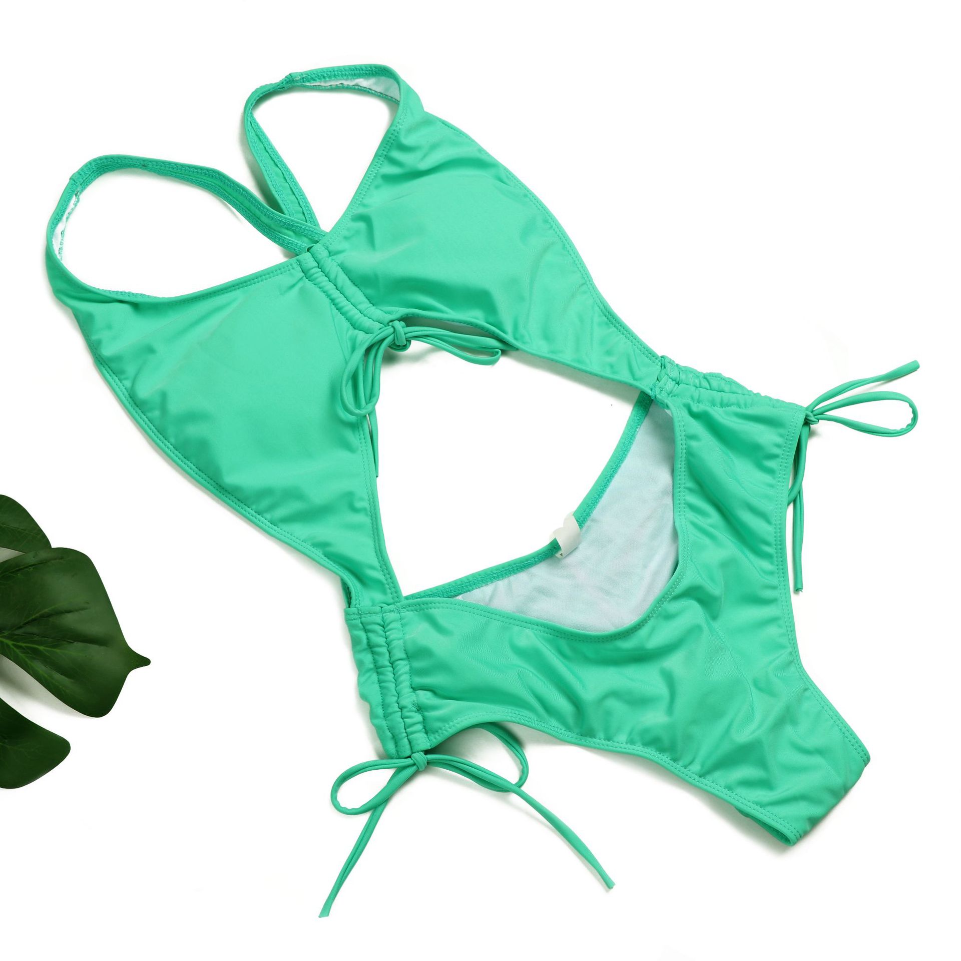 Solid Color Pattern Women's Solid Color 2 Piece Set Bikinis