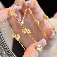 真金メッキ強保色五福臨門沙金ブレスレット新中国式ひょうたんブレスレット招財福禄アクセサリー卸売り