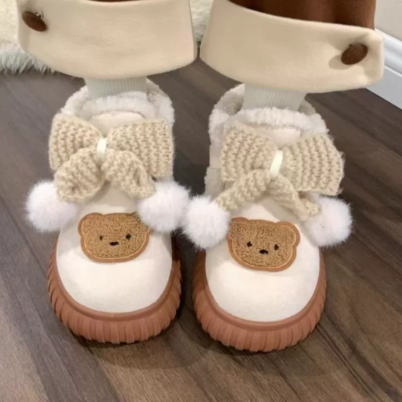 2024 Зимний взрыв, снежные сапоги, женские бархатные толстые водонепроницаемые нескользящие хлопковые туфли, теплые хлебные туфли