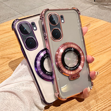 适用VIVO IQOONEO9SPro电镀四角防摔手机壳支架IQOOZ9Turbo保护套