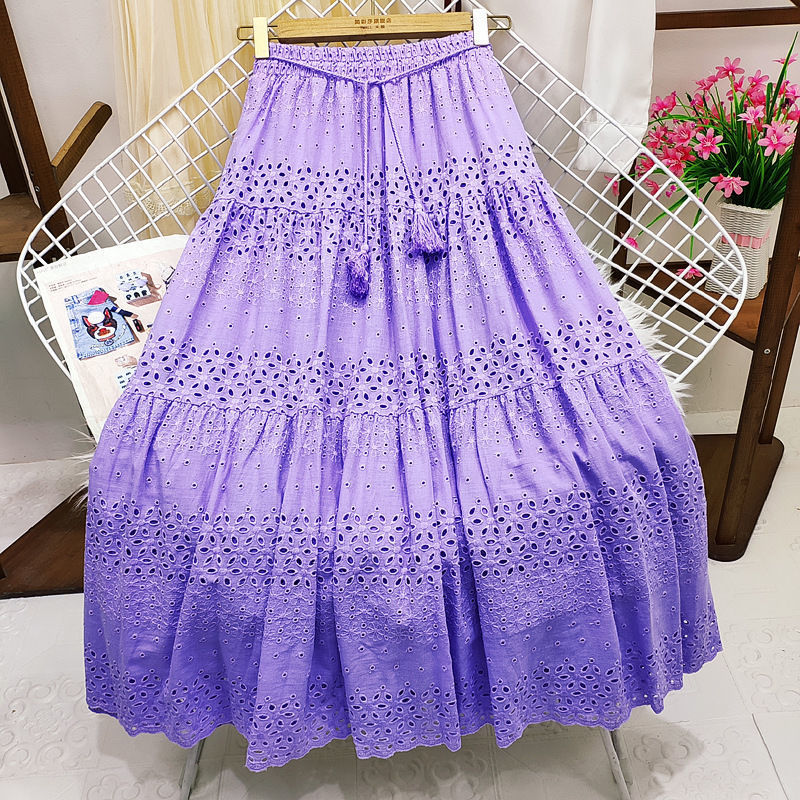 Summer Streetwear Solid Color Cotton Midi Dress Skirts display picture 2