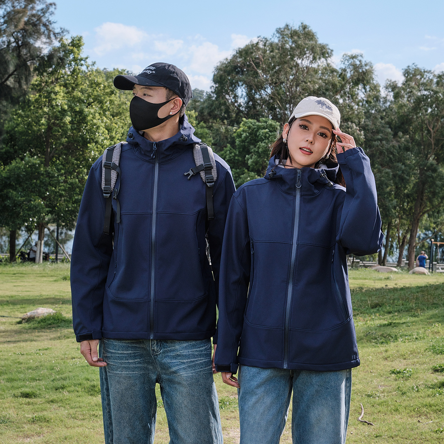 2025 Autumn and Winter School Uniforms for Men and Women Single-Layer Soft Shell Clothing Workwear Outdoor Travel Group Mountaineering Clothing Can Be Printed with Logo