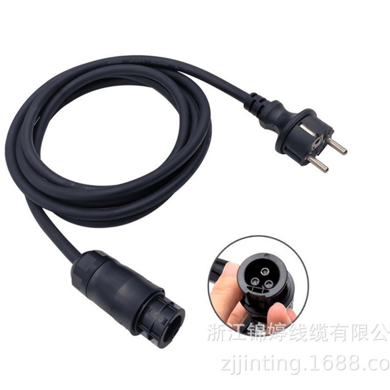 BC01光伏太阳能微型逆变器 生产欧规IP44插头橡胶线配光伏逆变器