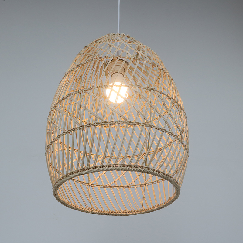 Restaurante chino creativo Nido de Pájaro lámparas tejidas a mano restaurante del sudeste asiático Restaurante Casa de Té de una sola cabeza lámpara tejida de Bambú