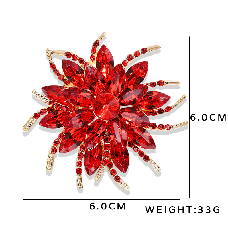Spilla fiore in cristallo elegante spilla di lusso donna_voghion.com