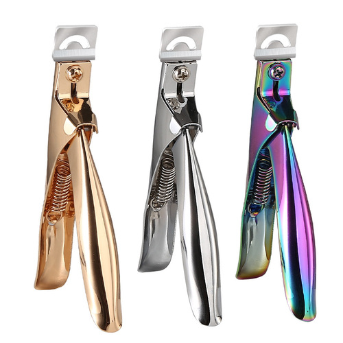 Nail art scissors, stainless steel nail clippers, extended fake nails, French U-shaped scissors, manicure tools
