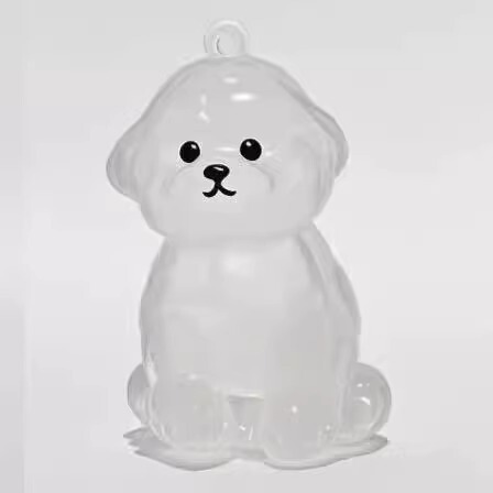可爱小狗透明毛发收纳盒动物毛球胶囊挂件装饰纪念防尘盒收集玩具|undefined