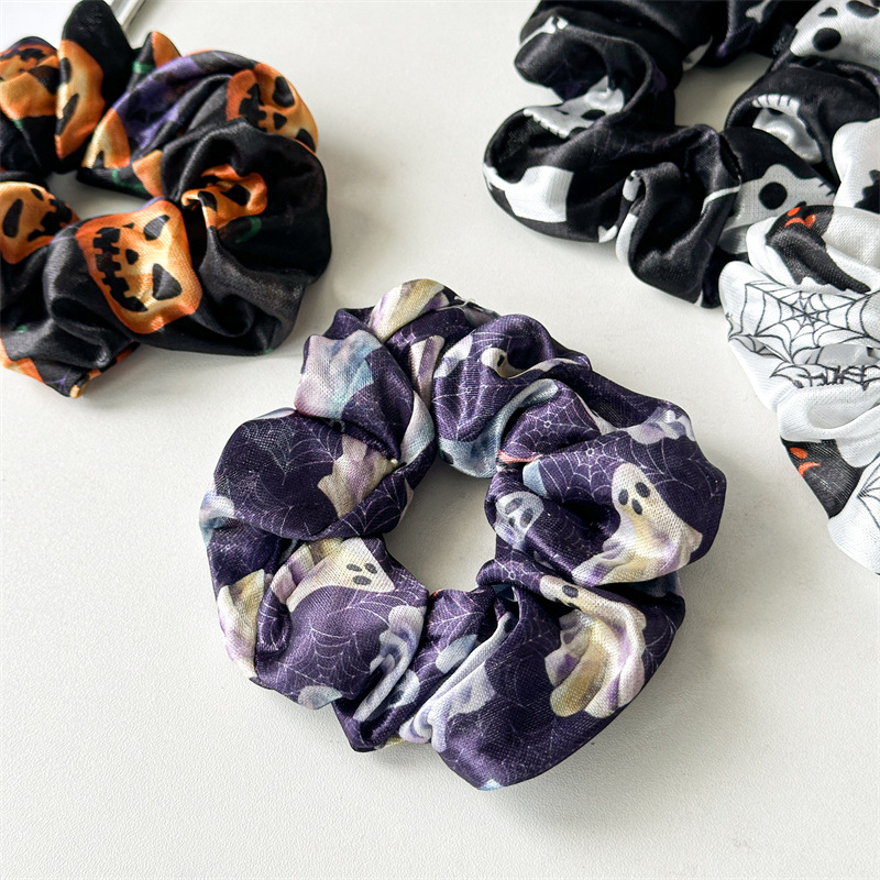 Halloween Pattern, Printing, Pumpkin Pattern Women's Hip-Hop Funny Halloween Pattern Printing Pumpkin Cloth Hair Tie