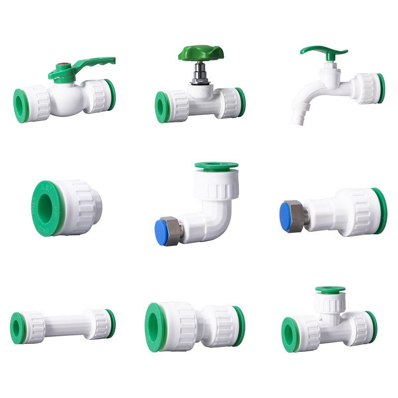 PPR accesorios de tubería de válvula de bola de material nuevo y otros codo directo reductor PPR accesorios de tubería de agua rápida de conexión directa sin fusión en caliente