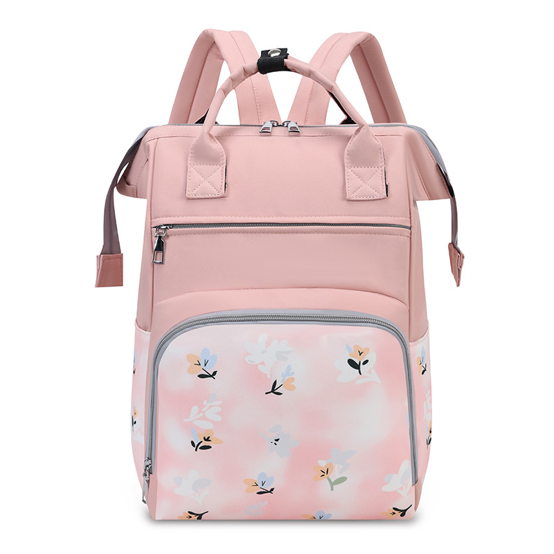 Bolsa de mamá nueva moda impresa mochila de viaje portátil mochila de mano bolsa de biberón independiente bolsa de bebé