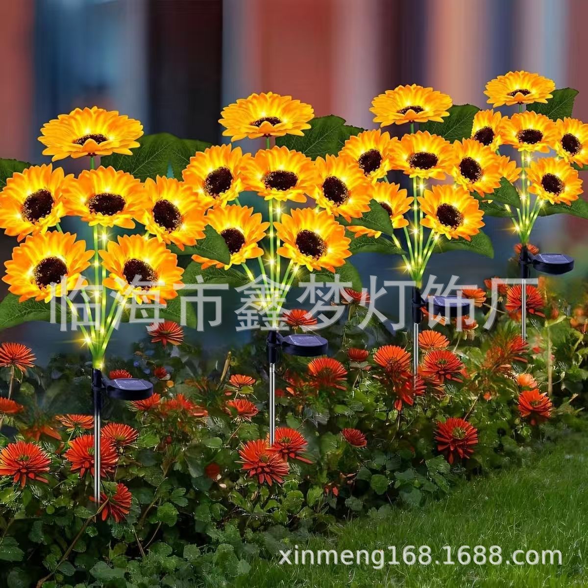 2026 girasol solar LED 6 luces de enchufe al aire libre patio jardín Solar arreglos florales image 7