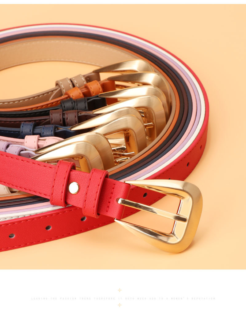 Elegant Simple Style Solid Color Imitation Leather Alloy Women's Leather Belts display picture 3