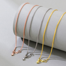 S925银项链女万能心形肖邦链彩金黄金白金玫瑰金链子素链细锁骨链