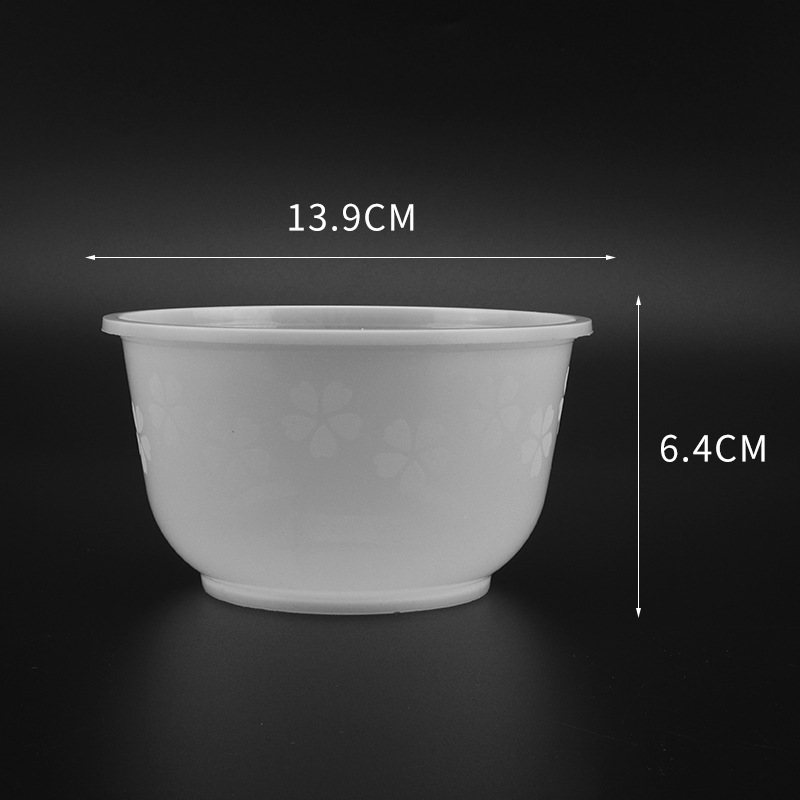 Bowl de sopa de comida desechable, caja de almuerzo de envasado de alimentos, plástico PP tallado, espesado, tazón de aluminio transparente