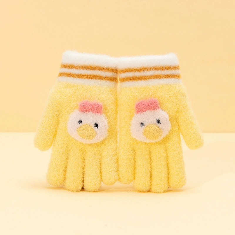 Cute keep warm children's knitted cartoon gloves for men and women